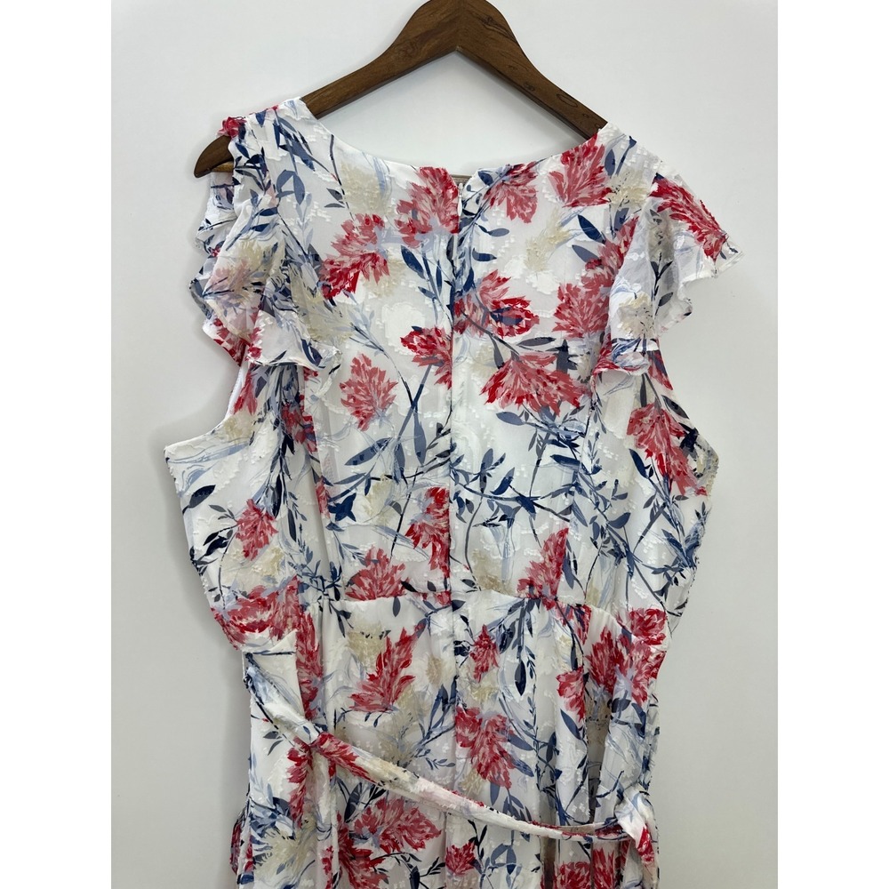 Lane Bryant 4th of July Theme Floral Burnout Dress Tie Plus Size 20 Summer *Flaw - Picture 9 of 15
